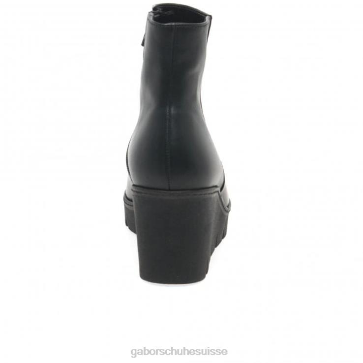 femmes noir chaussure VZ0VT199 utopia - bottines à talons compensés épais Gabor
