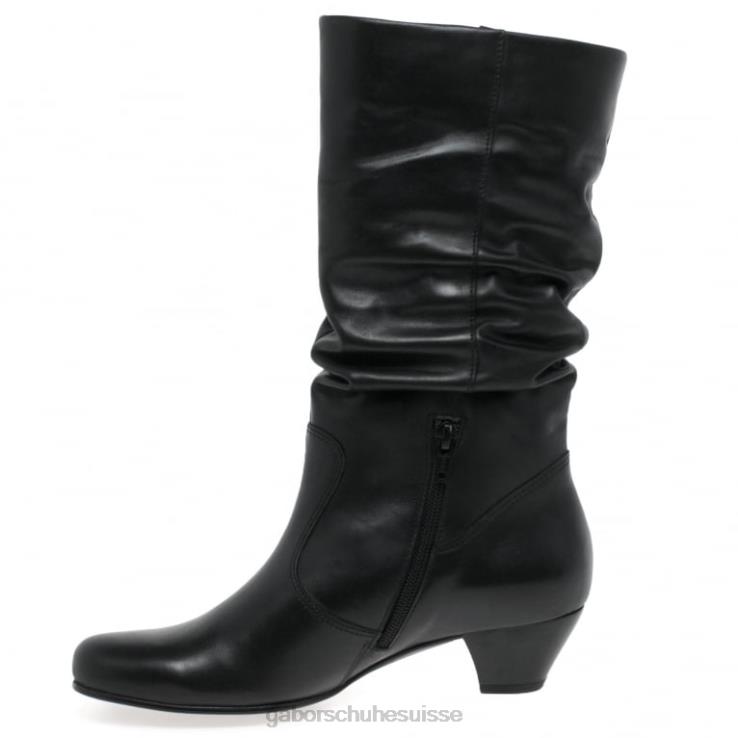 femmes noir chaussure VZ0VT262 bottes larges en cuir rachel Gabor