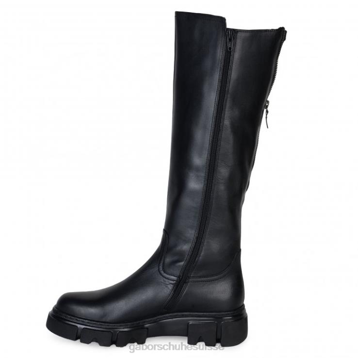femmes noir chaussure VZ0VT273 bottes hauteur genou juan Gabor