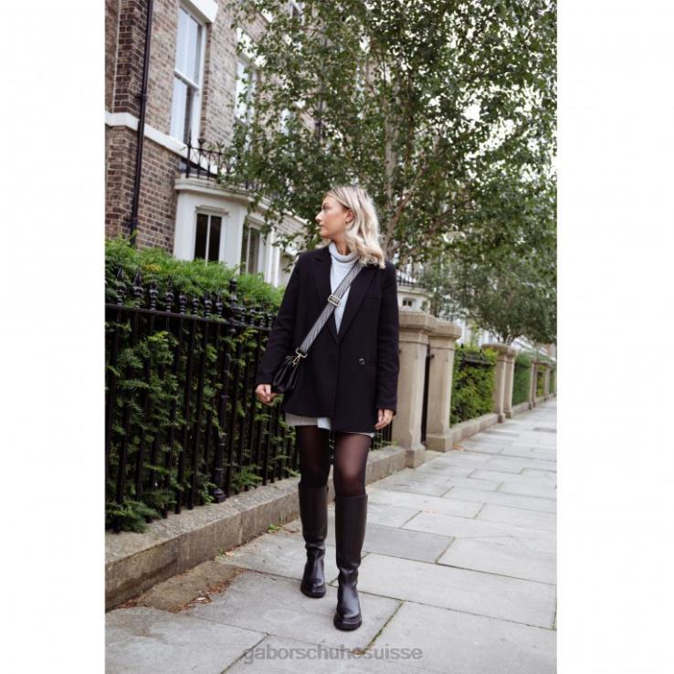 femmes noir chaussure VZ0VT273 bottes hauteur genou juan Gabor