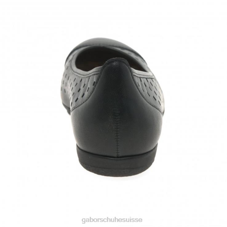 femmes noir chaussure VZ0VT80 chaussures décontractées à volants et détails perforés Gabor