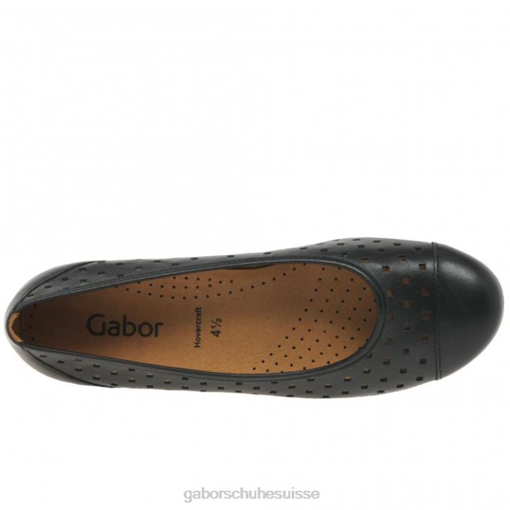 femmes noir chaussure VZ0VT80 chaussures décontractées à volants et détails perforés Gabor