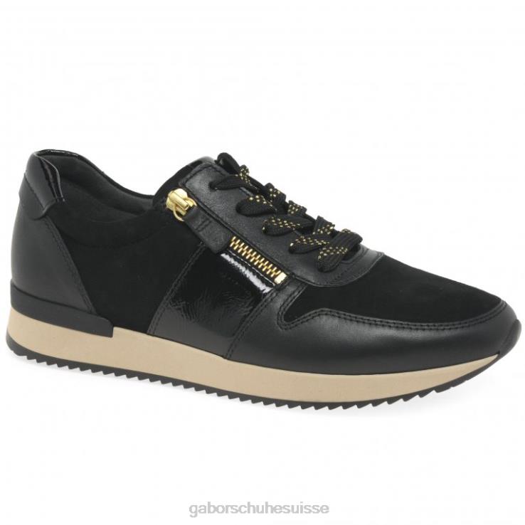 femmes noir/daim/vernis chaussure VZ0VT150 baskets décontractées lulea Gabor