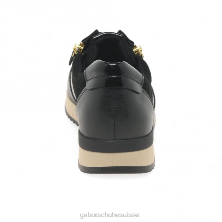 femmes noir/daim/vernis chaussure VZ0VT150 baskets décontractées lulea Gabor
