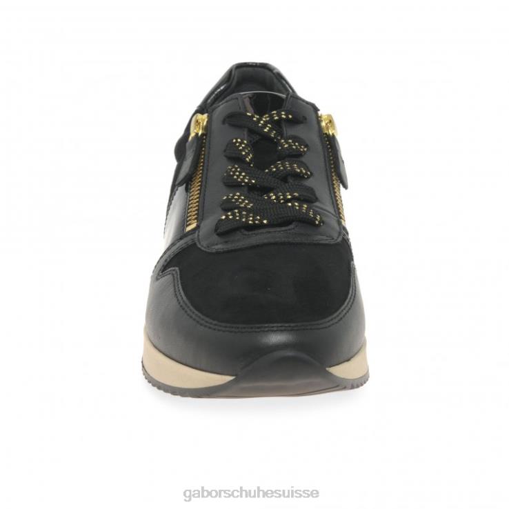 femmes noir/daim/vernis chaussure VZ0VT150 baskets décontractées lulea Gabor