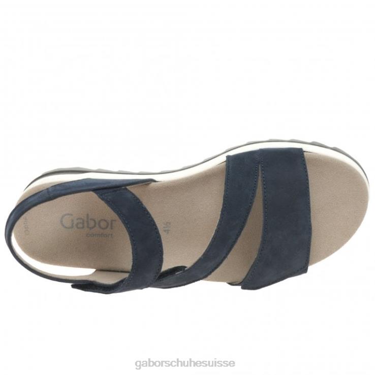 femmes nubuck bleu chaussure VZ0VT171 Verity - Sandales à talons bas et lanières Gabor