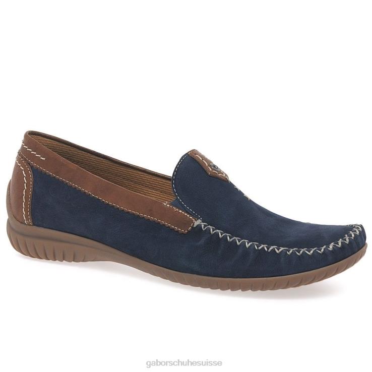 femmes nubuck bleu marine/beige chaussure VZ0VT319 mocassins sportifs californiens Gabor