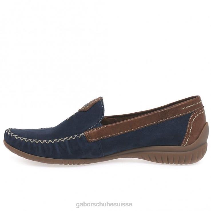 femmes nubuck bleu marine/beige chaussure VZ0VT319 mocassins sportifs californiens Gabor
