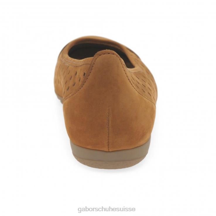 femmes nubuck cognac chaussure VZ0VT78 chaussures décontractées à volants et détails perforés Gabor