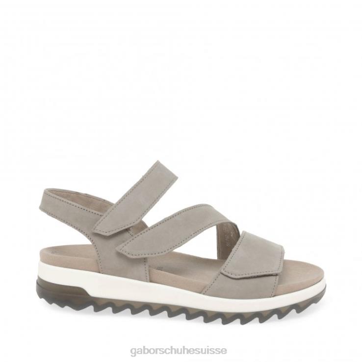 femmes nubuck de lin chaussure VZ0VT173 Verity - Sandales à talons bas et lanières Gabor