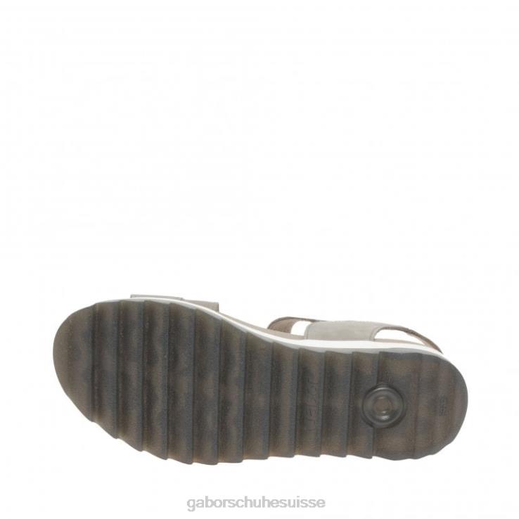 femmes nubuck de lin chaussure VZ0VT173 Verity - Sandales à talons bas et lanières Gabor