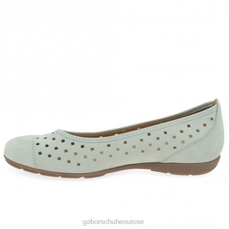femmes nubuck menthe chaussure VZ0VT320 chaussures décontractées à volants et détails perforés Gabor
