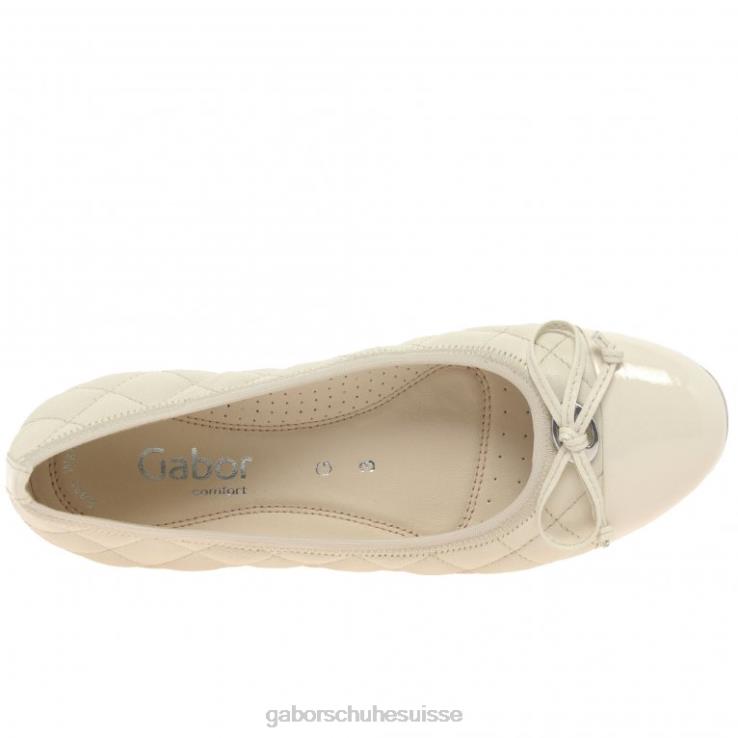 femmes panna/brevet chaussure VZ0VT12 ballerines perce-neige Gabor