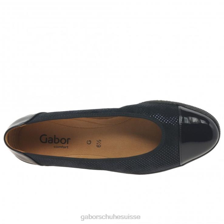 femmes point océan/brevet chaussure VZ0VT113 escarpins à talons bas avec accents verni pétunia Gabor