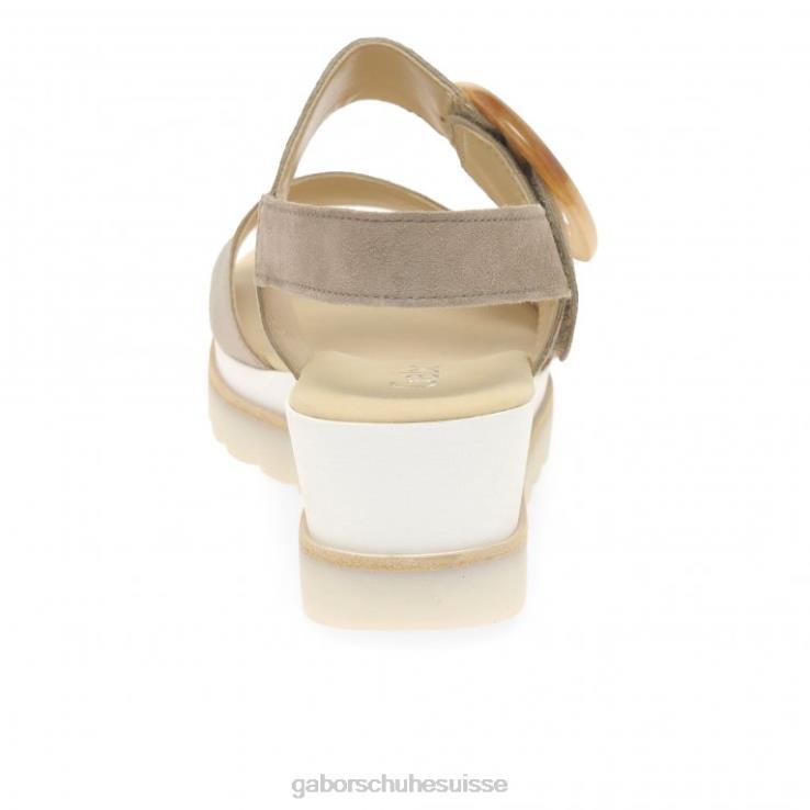 femmes puder métallisé/daim de lapin chaussure VZ0VT155 sandales à talons compensés Gabor