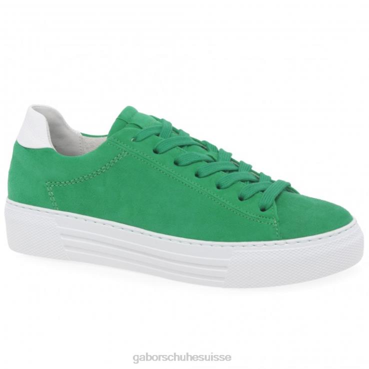 femmes suède vert/blanc chaussure VZ0VT138 baskets camrose Gabor