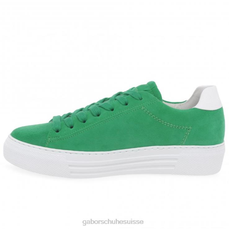 femmes suède vert/blanc chaussure VZ0VT138 baskets camrose Gabor