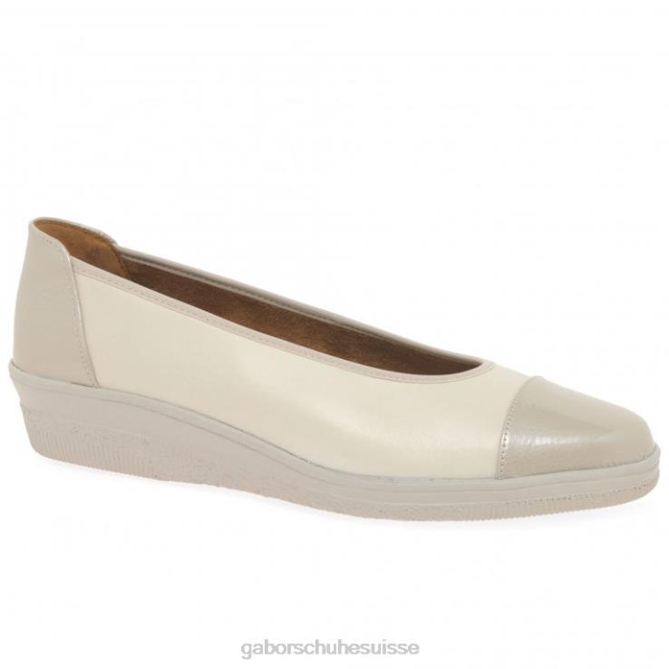 femmes vernis ivoire/puder chaussure VZ0VT116 escarpins à talons bas avec accents verni pétunia Gabor