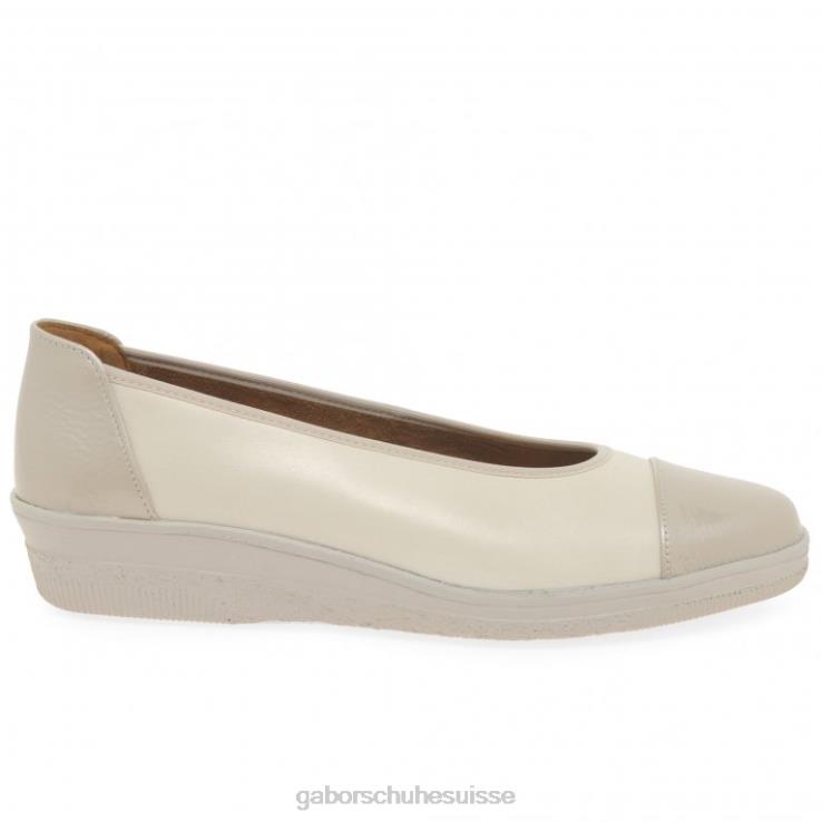 femmes vernis ivoire/puder chaussure VZ0VT116 escarpins à talons bas avec accents verni pétunia Gabor