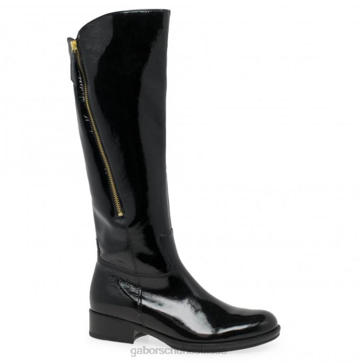 femmes vernis noir chaussure VZ0VT281 bottes hautes adelina Gabor