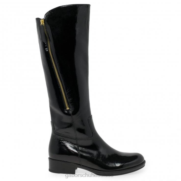 femmes vernis noir chaussure VZ0VT281 bottes hautes adelina Gabor