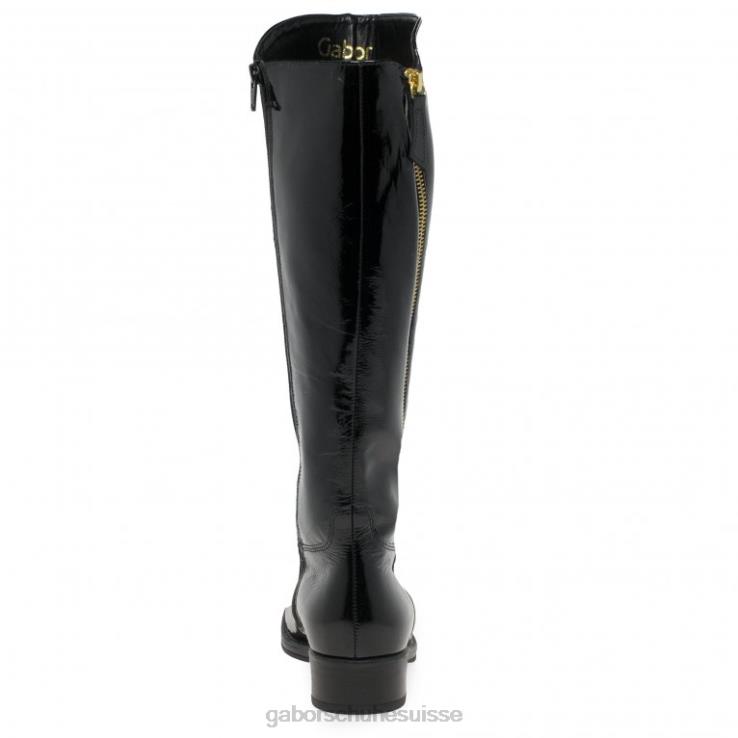 femmes vernis noir chaussure VZ0VT281 bottes hautes adelina Gabor