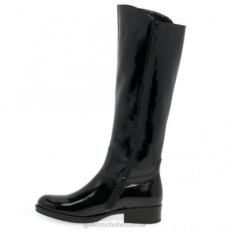femmes vernis noir chaussure VZ0VT281 bottes hautes adelina Gabor
