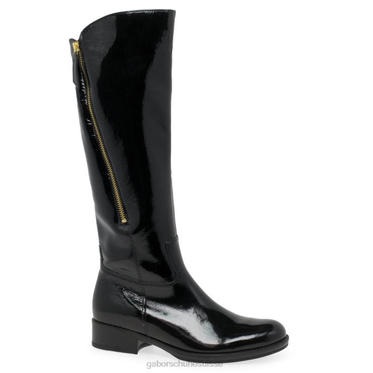 femmes vernis noir chaussure VZ0VT281 bottes hautes adelina Gabor