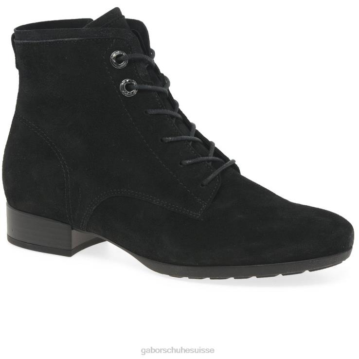 femmes Suède noir chaussure VZ0VT214 bottines bateau Gabor