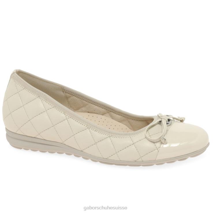 femmes panna/brevet chaussure VZ0VT12 ballerines perce-neige Gabor