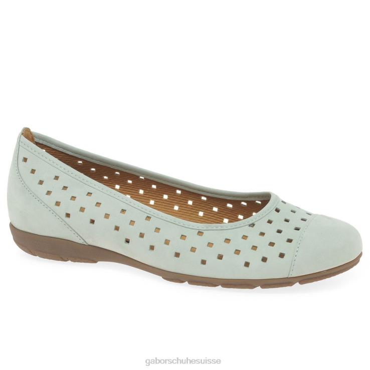 femmes nubuck menthe chaussure VZ0VT320 chaussures décontractées à volants et détails perforés Gabor