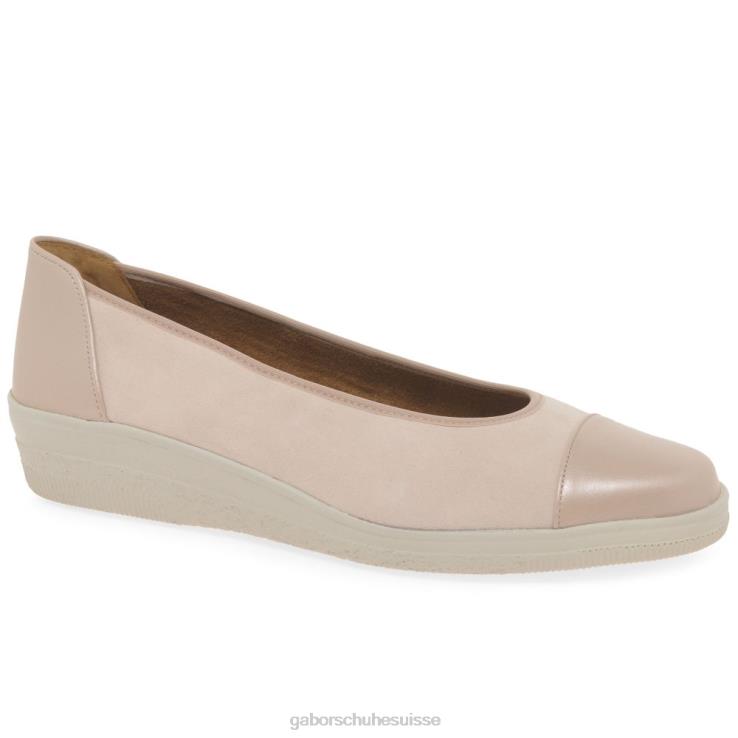 femmes daim rose clair chaussure VZ0VT117 escarpins à talons bas avec accents verni pétunia Gabor