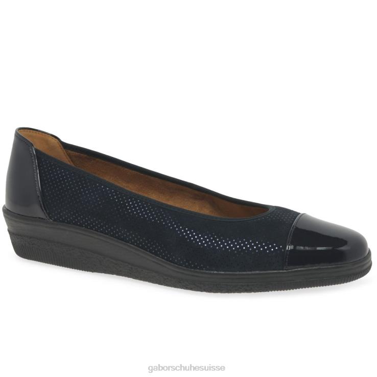 femmes point océan/brevet chaussure VZ0VT113 escarpins à talons bas avec accents verni pétunia Gabor