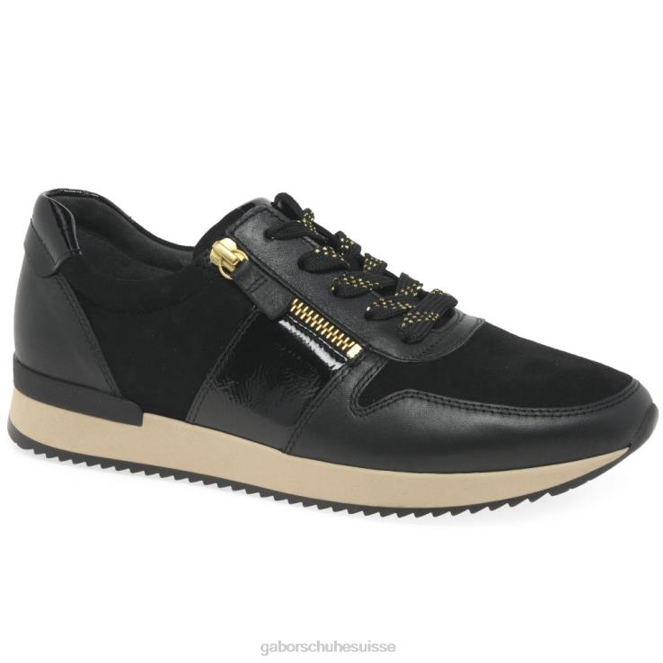femmes noir/daim/vernis chaussure VZ0VT150 baskets décontractées lulea Gabor